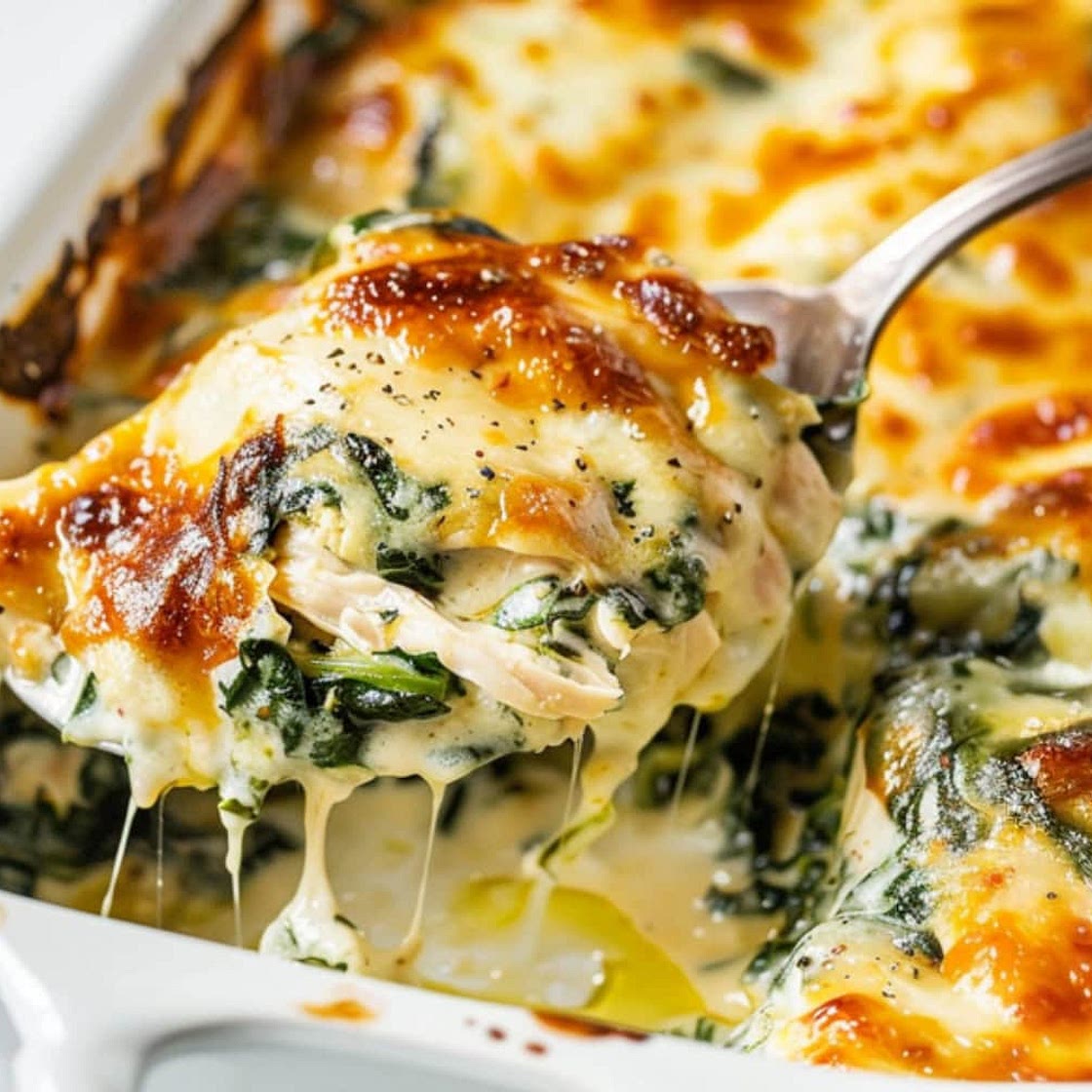 Chicken and Spinach Casserole with Cream Cheese