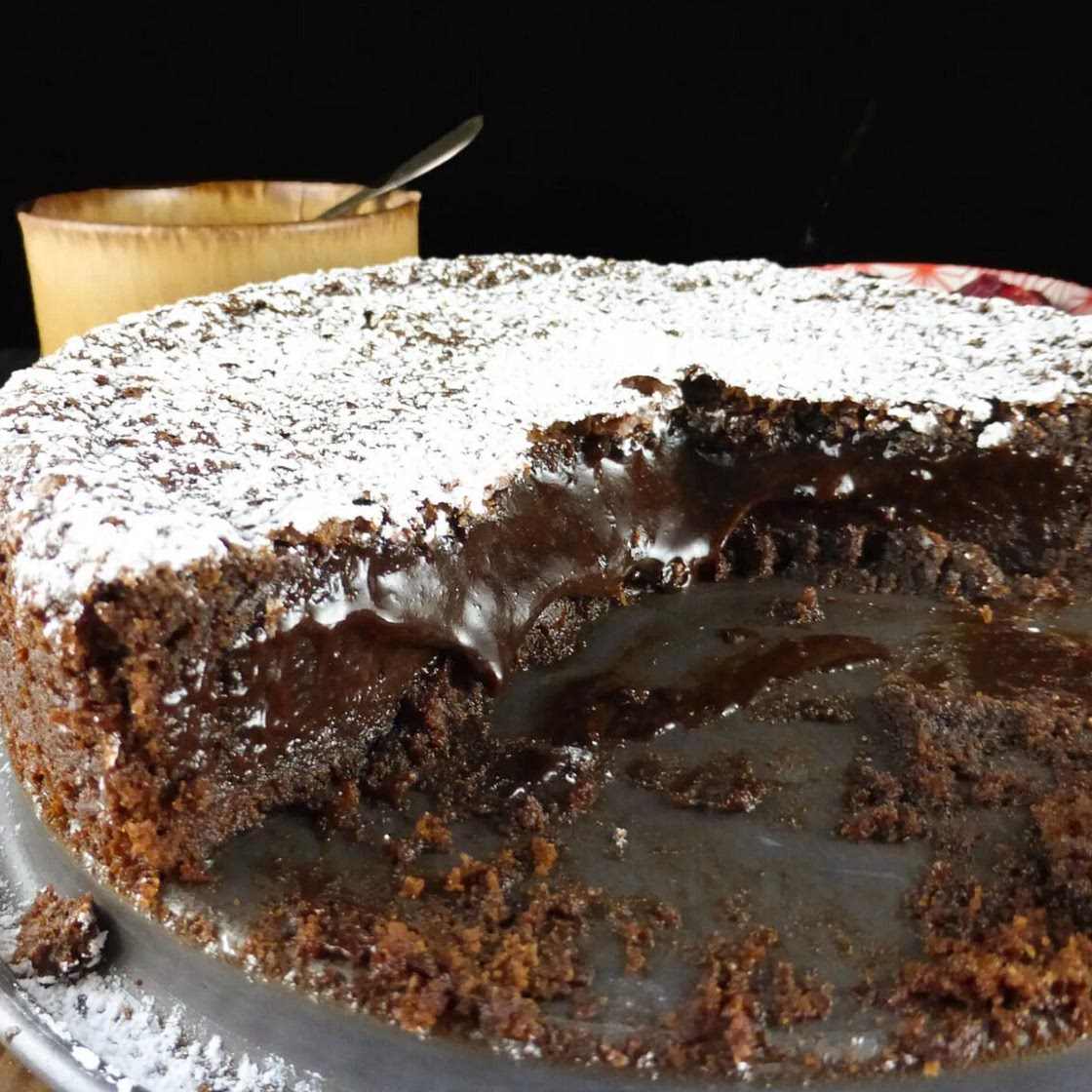 Swedish Nutella Spelt Kladdkaka (with Nutella Cream)