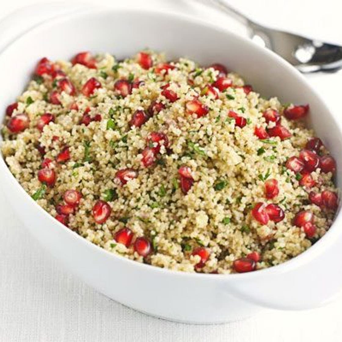 Herby couscous with citrus & pomegranate dressing