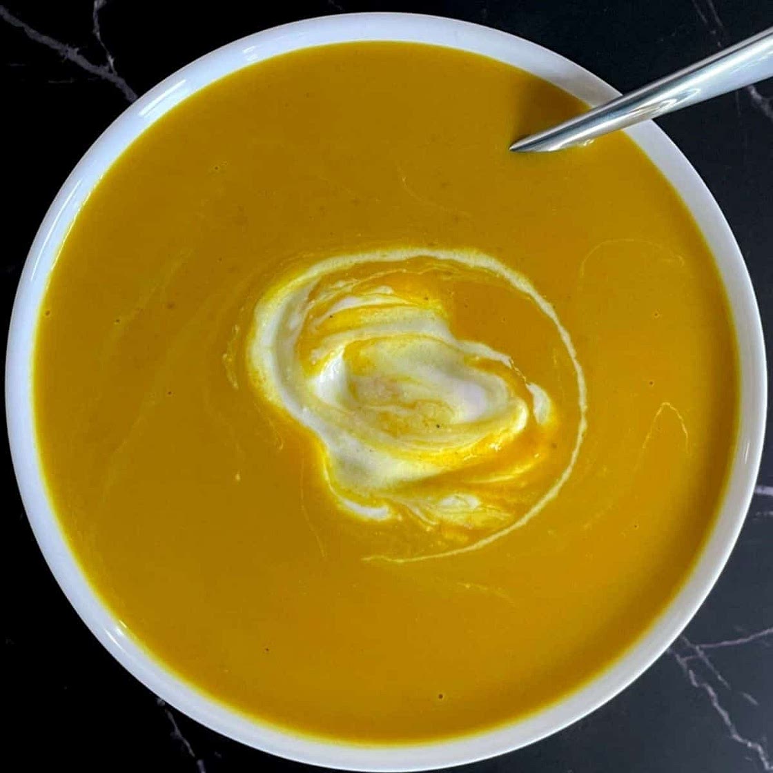 Low Carb Roasted and Curried Butternut Squash Soup