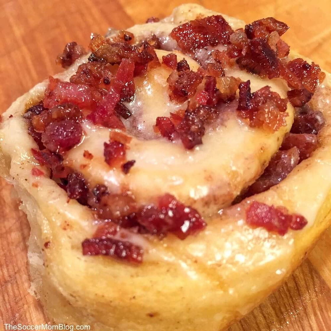 Easy Maple Bacon Cinnamon Rolls