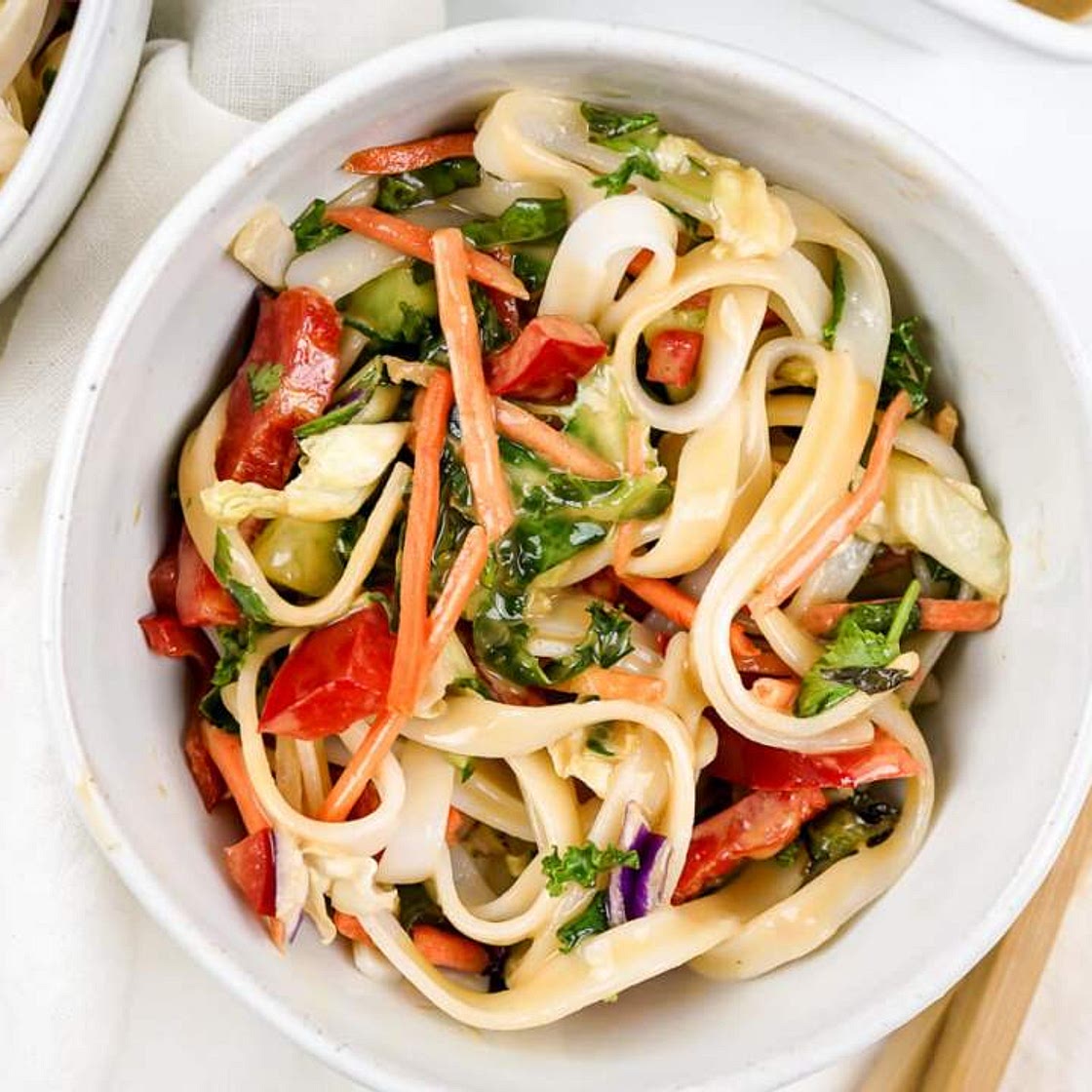 Asian Noodle Salad with Creamy Almond Dressing