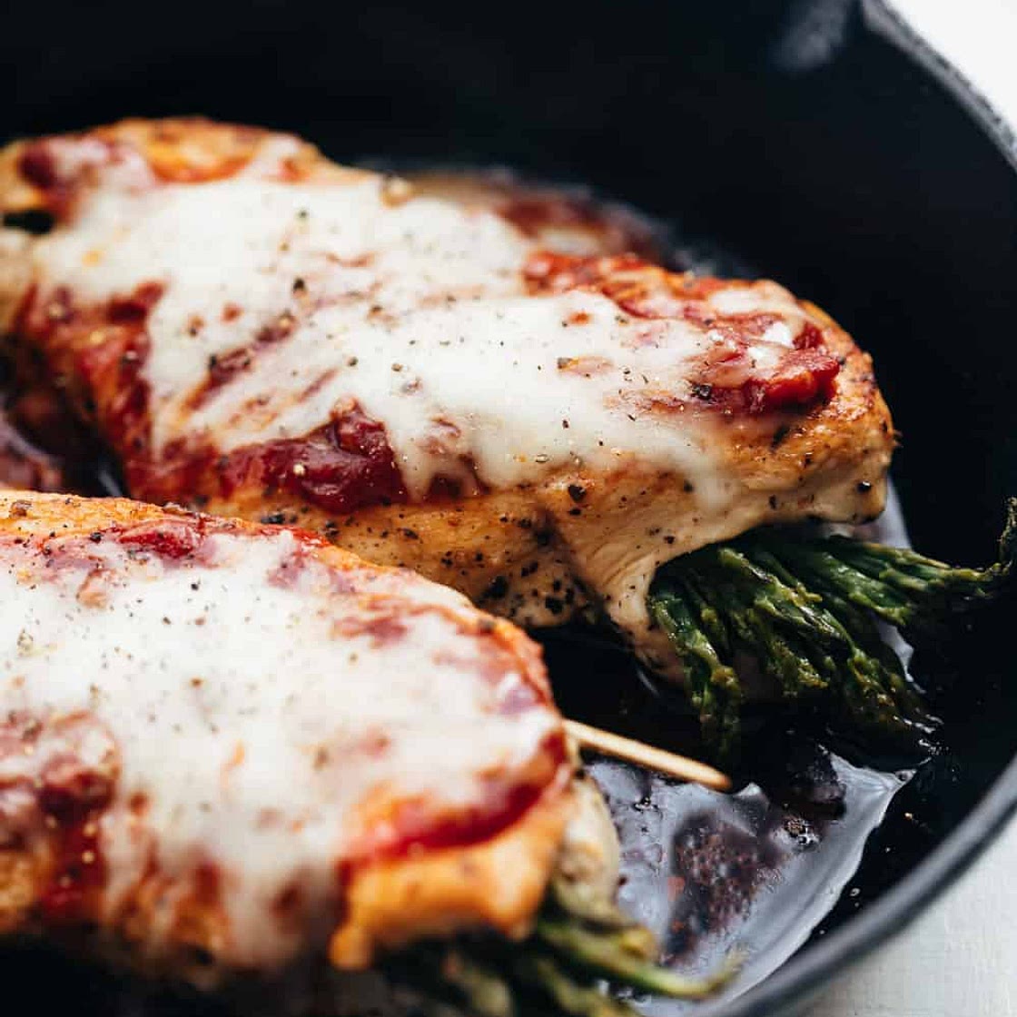 Asparagus Stuffed Chicken Parmesan (Keto, Gluten Free, 30 Min)