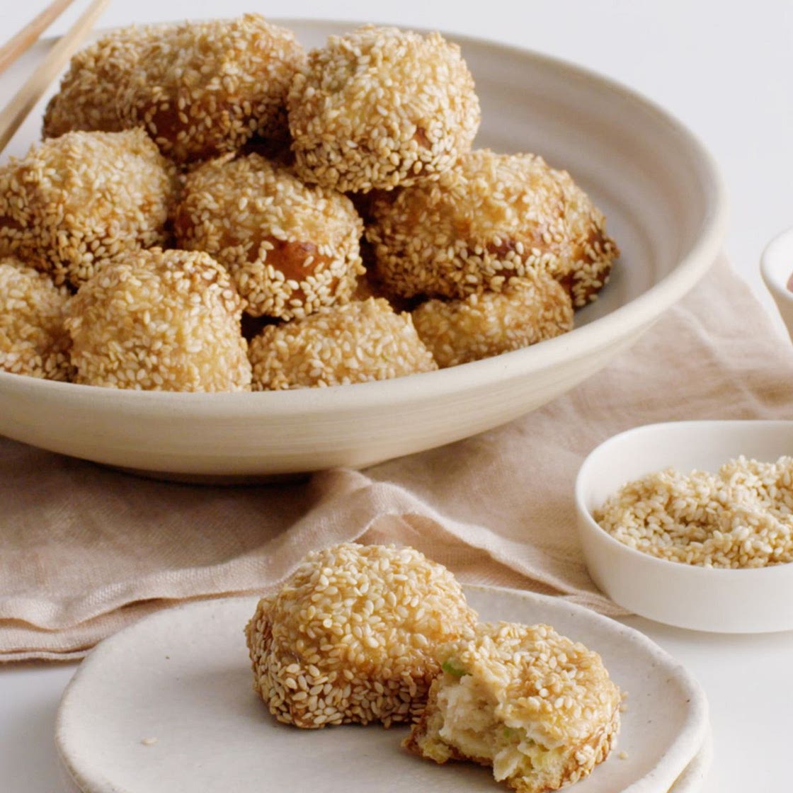 Air fryer prawn sesame balls recipe