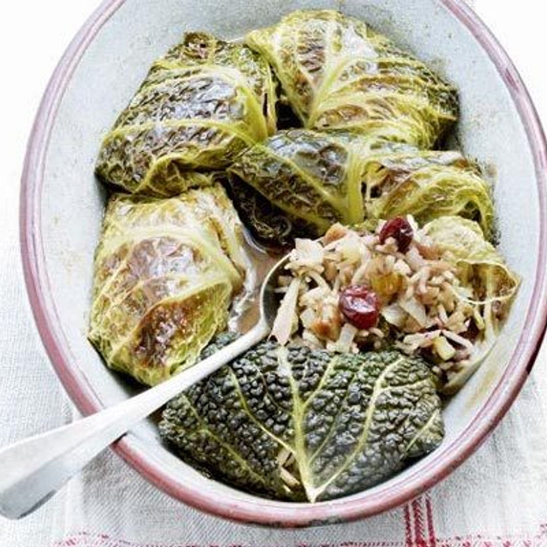 Braised stuffed cabbage