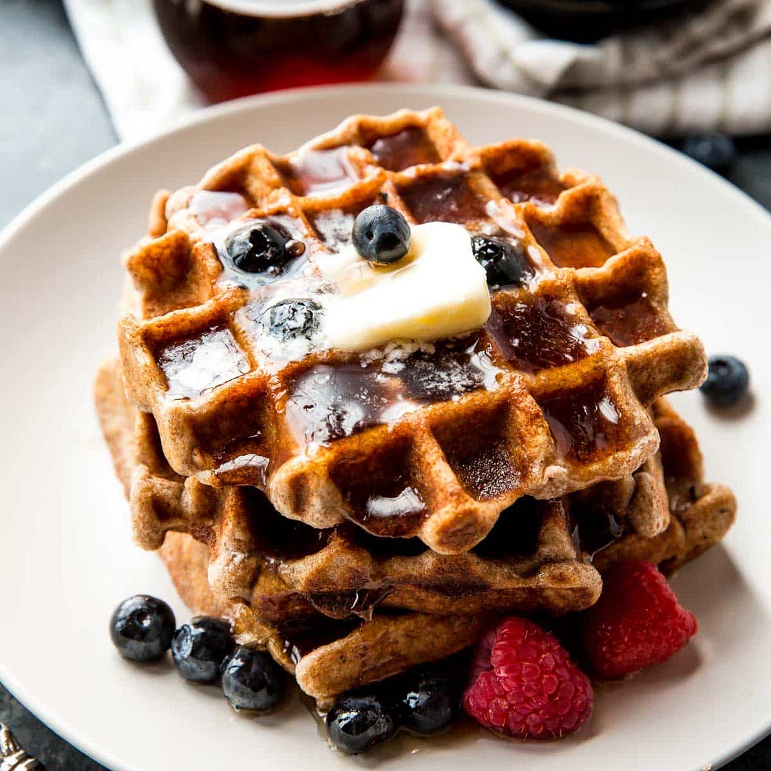 Fluffy Whole Wheat Waffles
