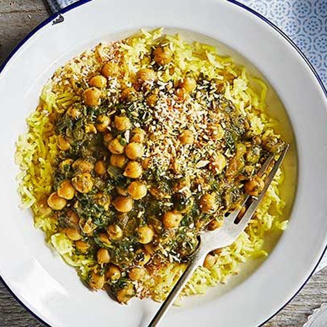 Chickpea & spinach curry