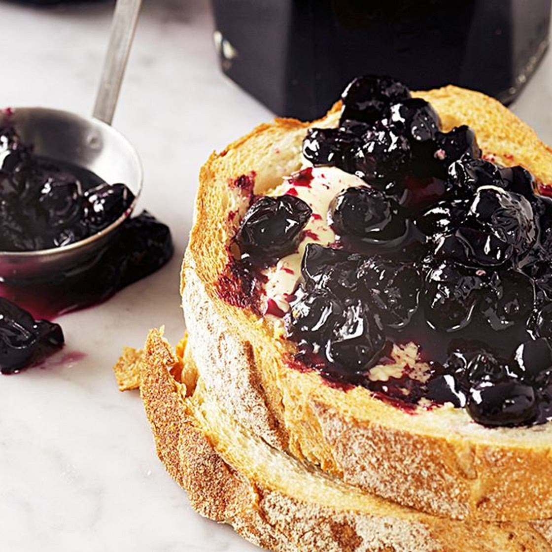Microwave blueberry jam