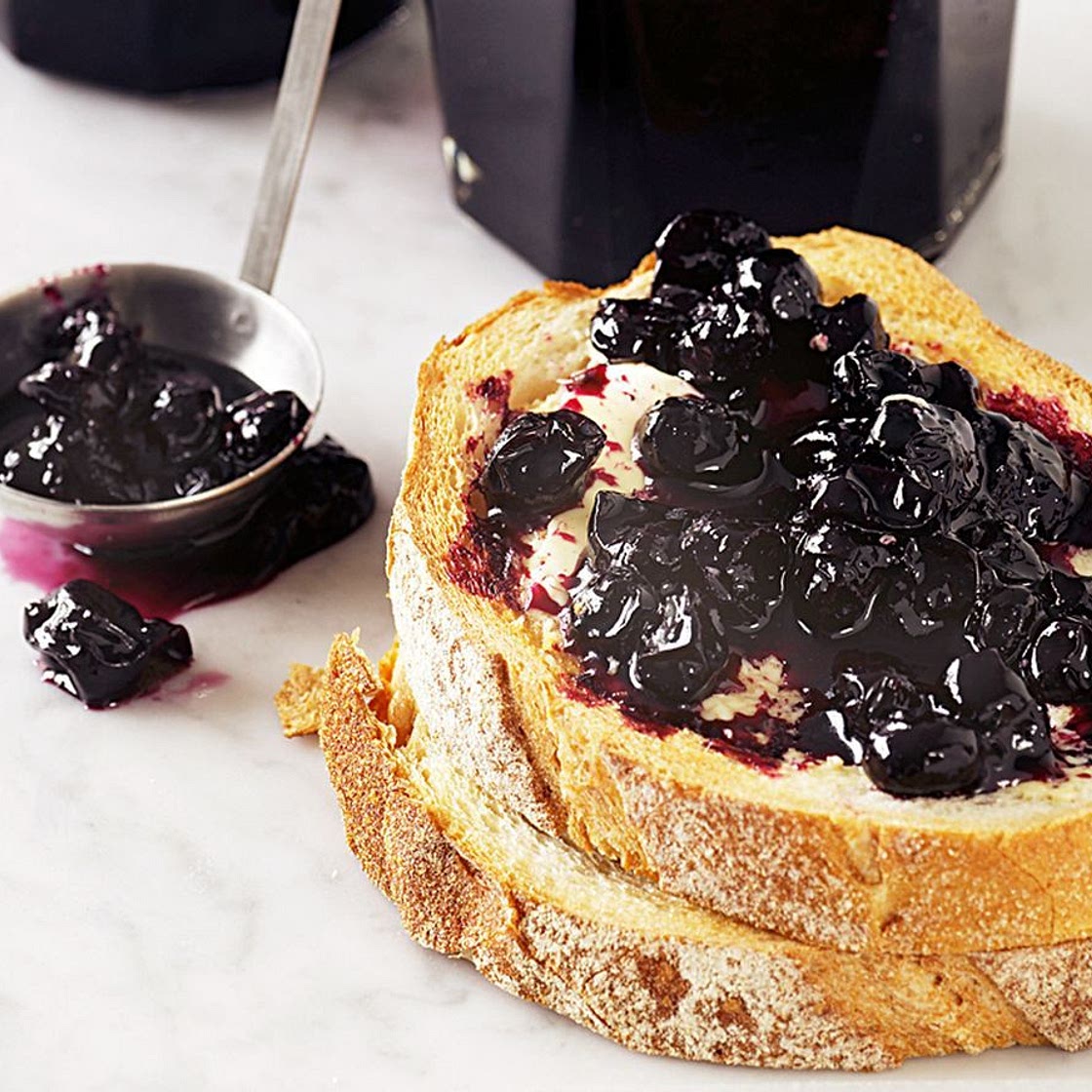 Microwave blueberry jam