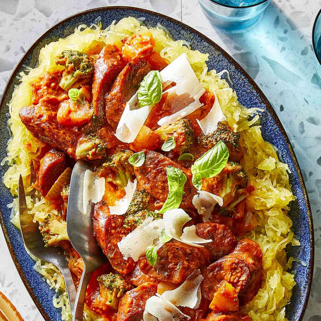 Smoked Sausage with Spaghetti Squash