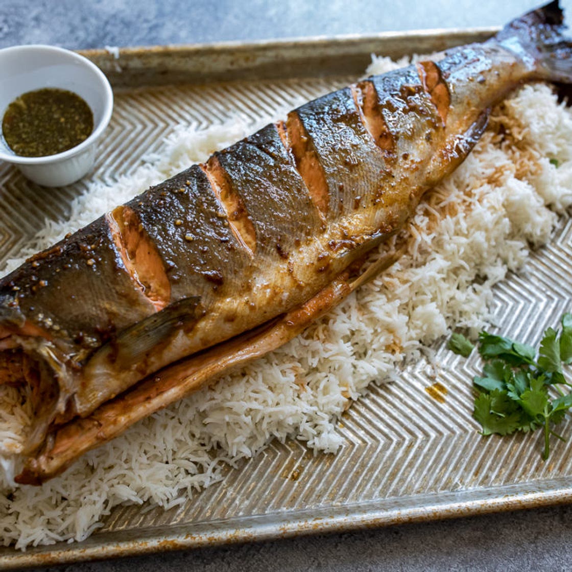 Whole Grilled Salmon in Foil