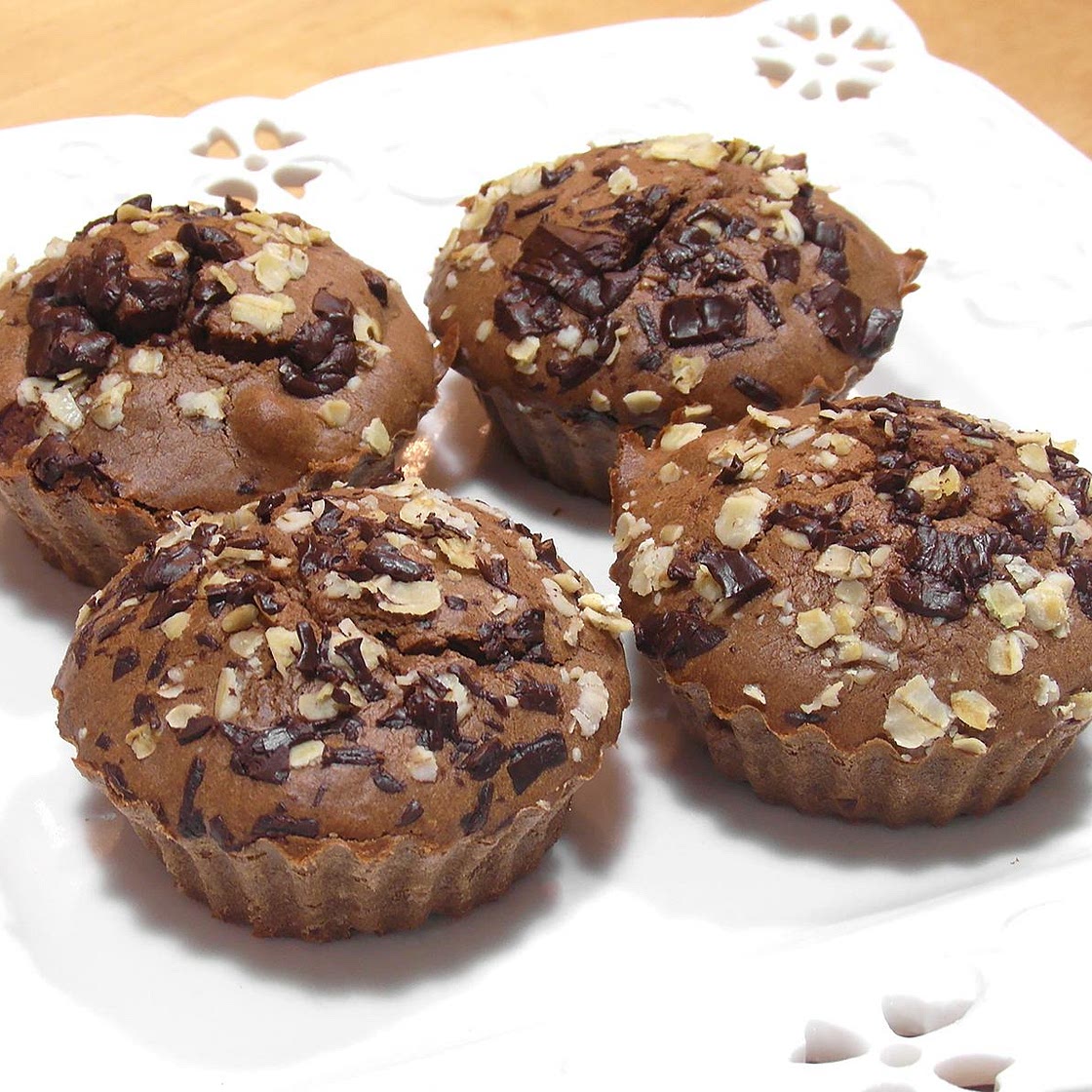 Receita de Muffin de cacau e aveia fit