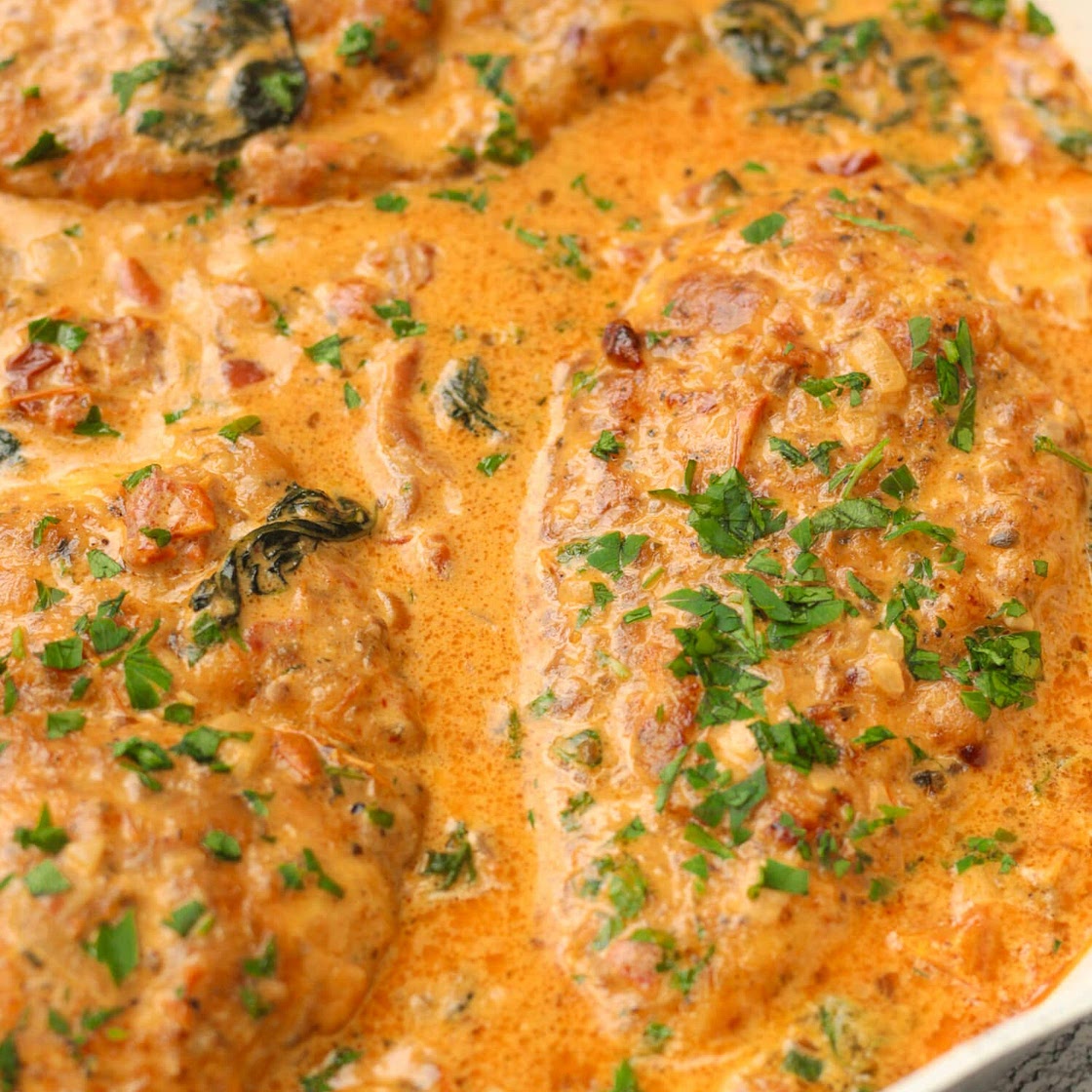 One-Pan Creamy Parmesan Tuscan Chicken