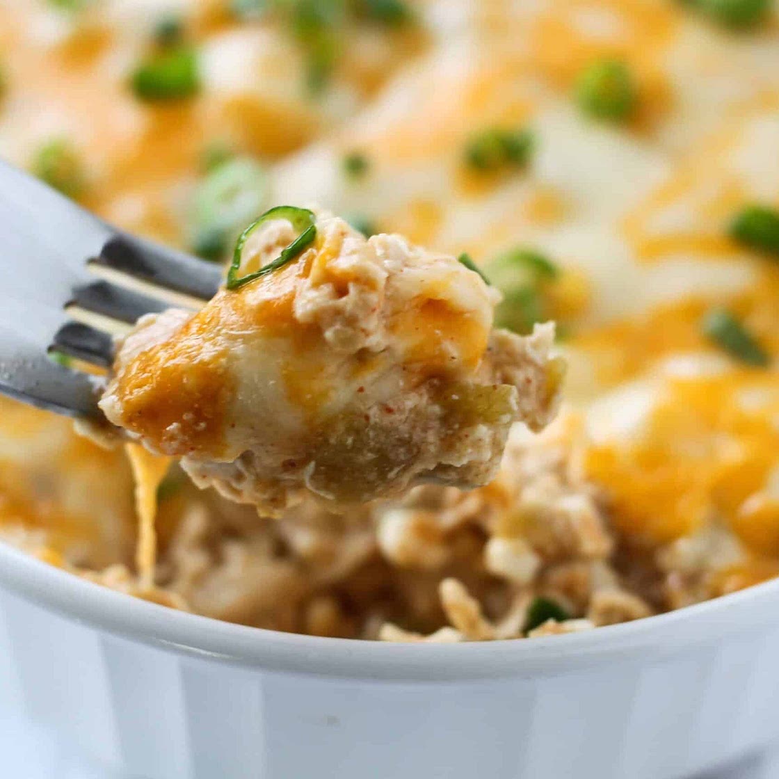 Cottage Cheese Green Chili Chicken Casserole (Keto, Low Carb)