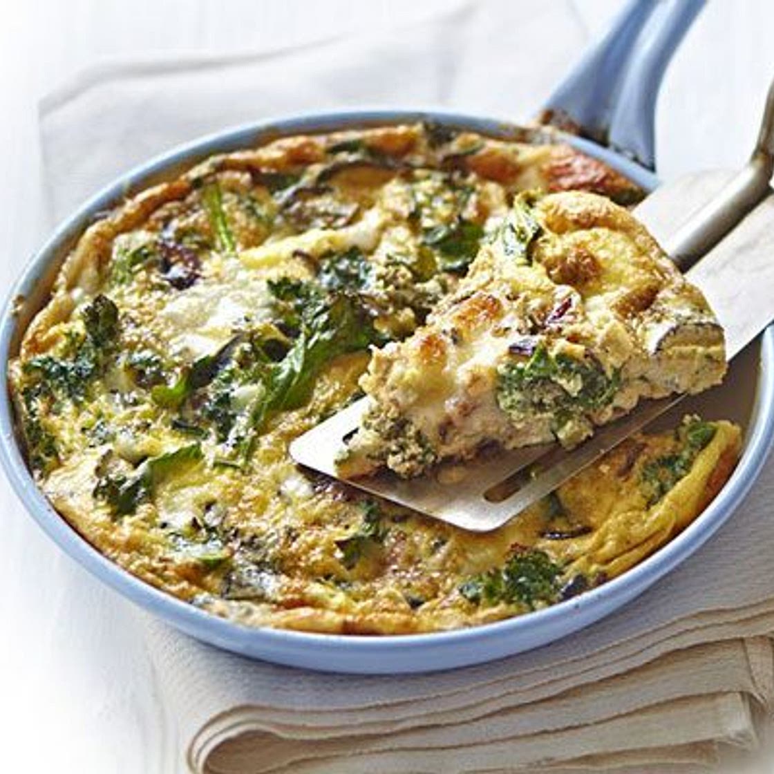 Kale & goat’s cheese frittata
