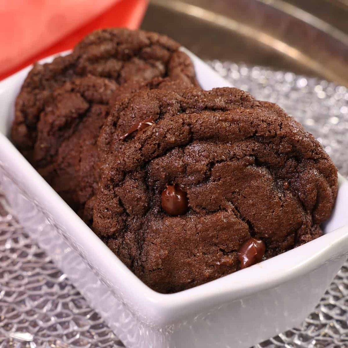 Small Batch Double Chocolate Chip Cookies