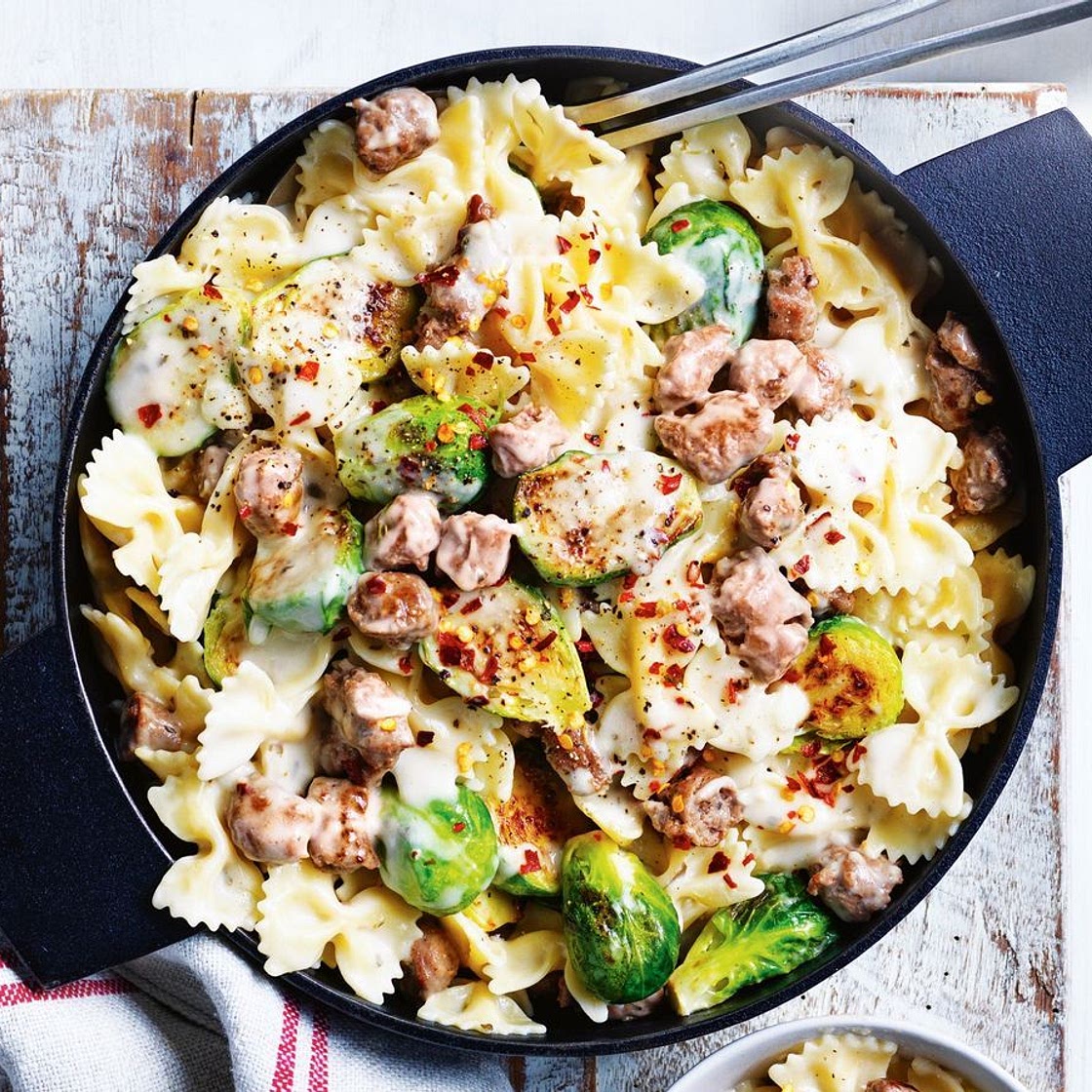 Creamy carbonara sausage pasta recipe