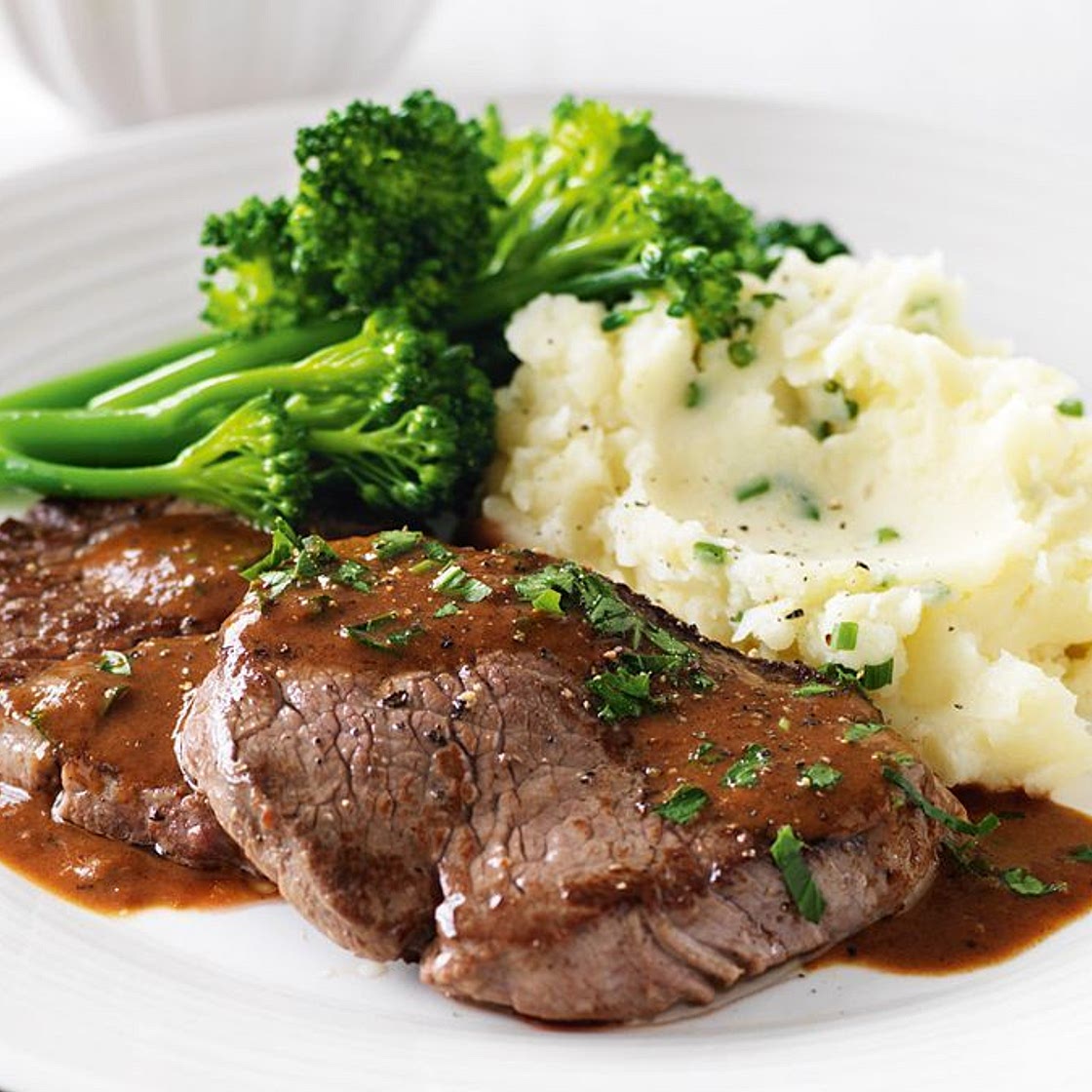 Steak diane with chive mash