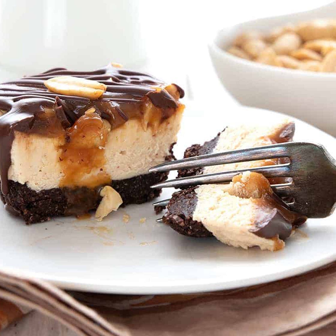 Keto Mini Snickers Cheesecakes