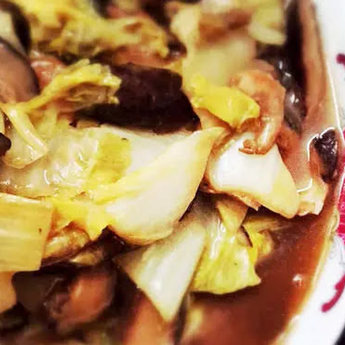 Braised Cabbage with Dried Shrimp and Mushroom 白菜燜香菇蝦米