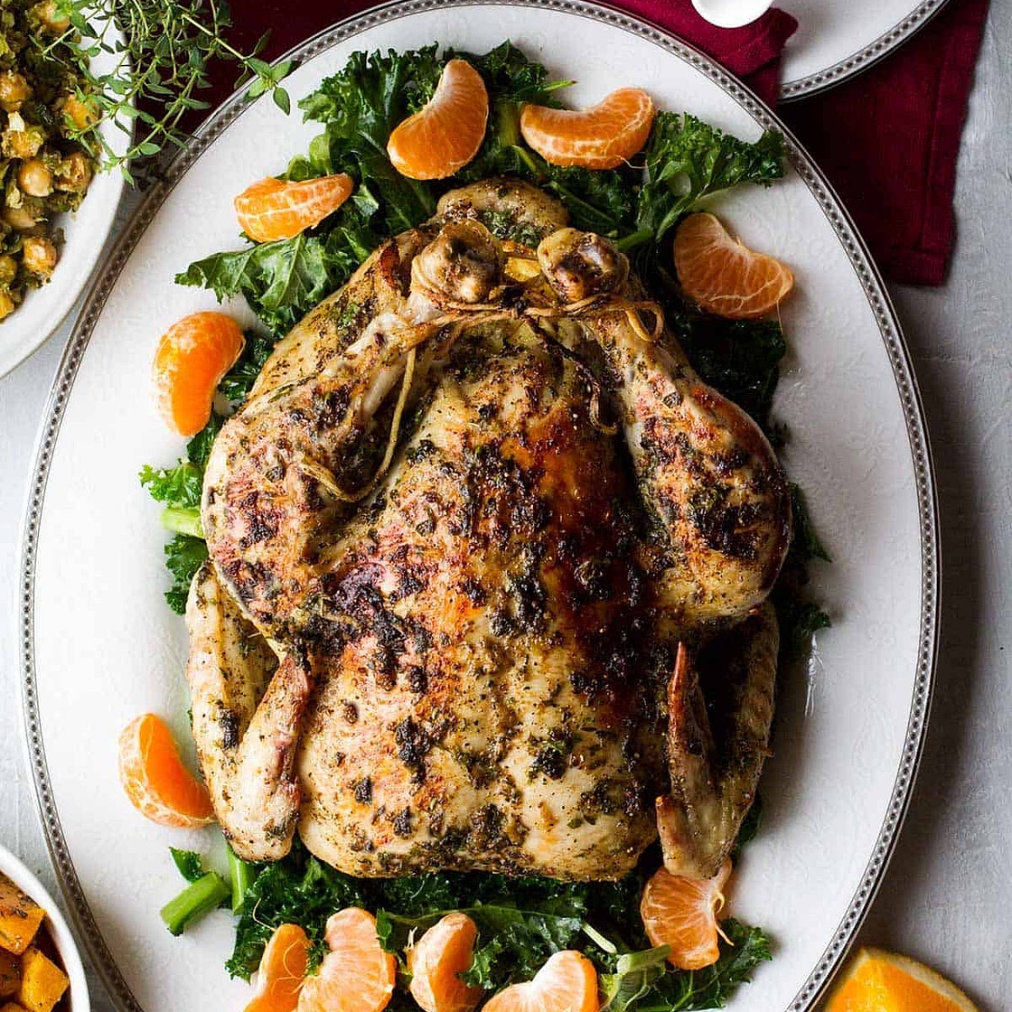 Whole Roasted Chicken with Orange Pepper and Thyme