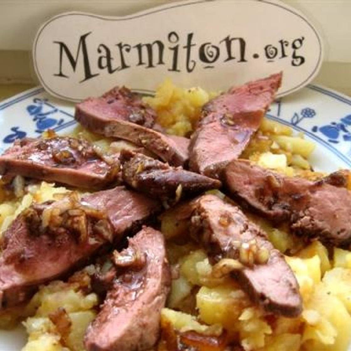 Magret de canard aux pommes