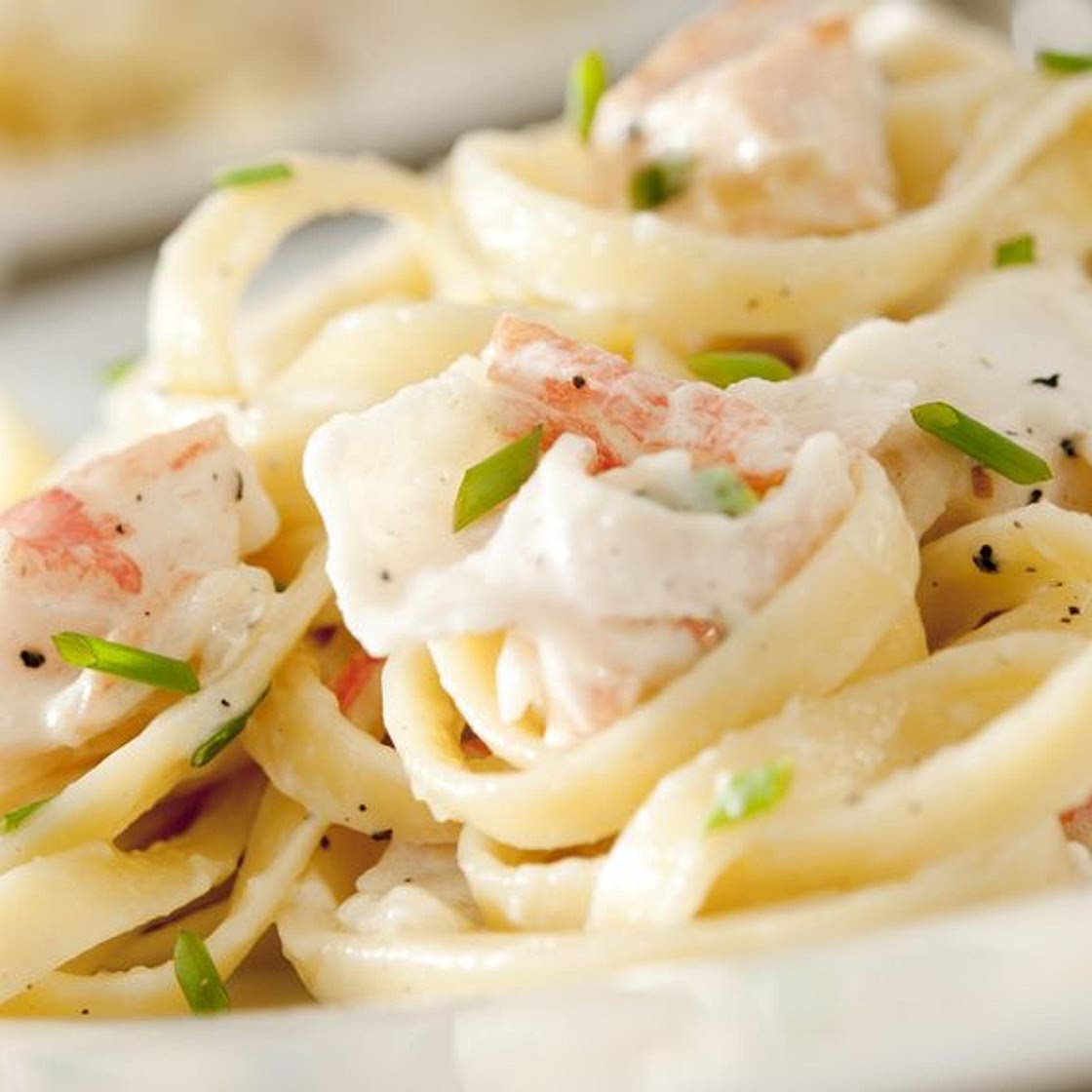 Crevettes à la crème et aux fettucine