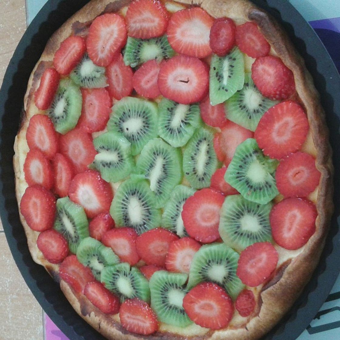Tarte fraises kiwis à ma façon