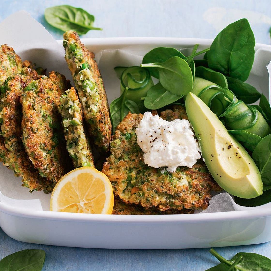 Broccoli and pea fritters