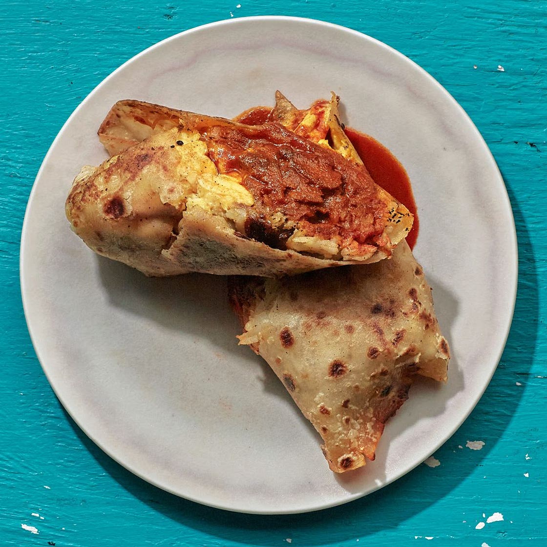 New Mexican–Style Breakfast Burritos