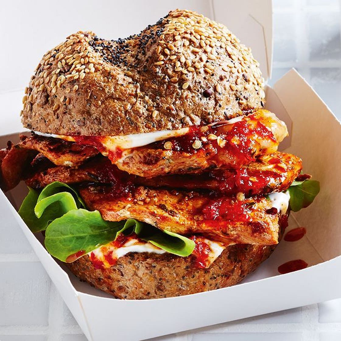 Portuguese chicken burger