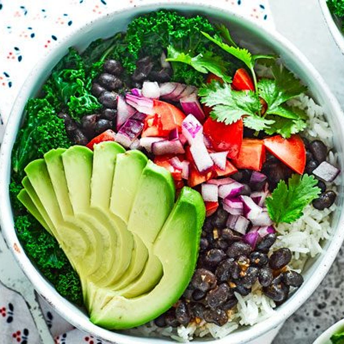 Burrito bowl with chipotle black beans