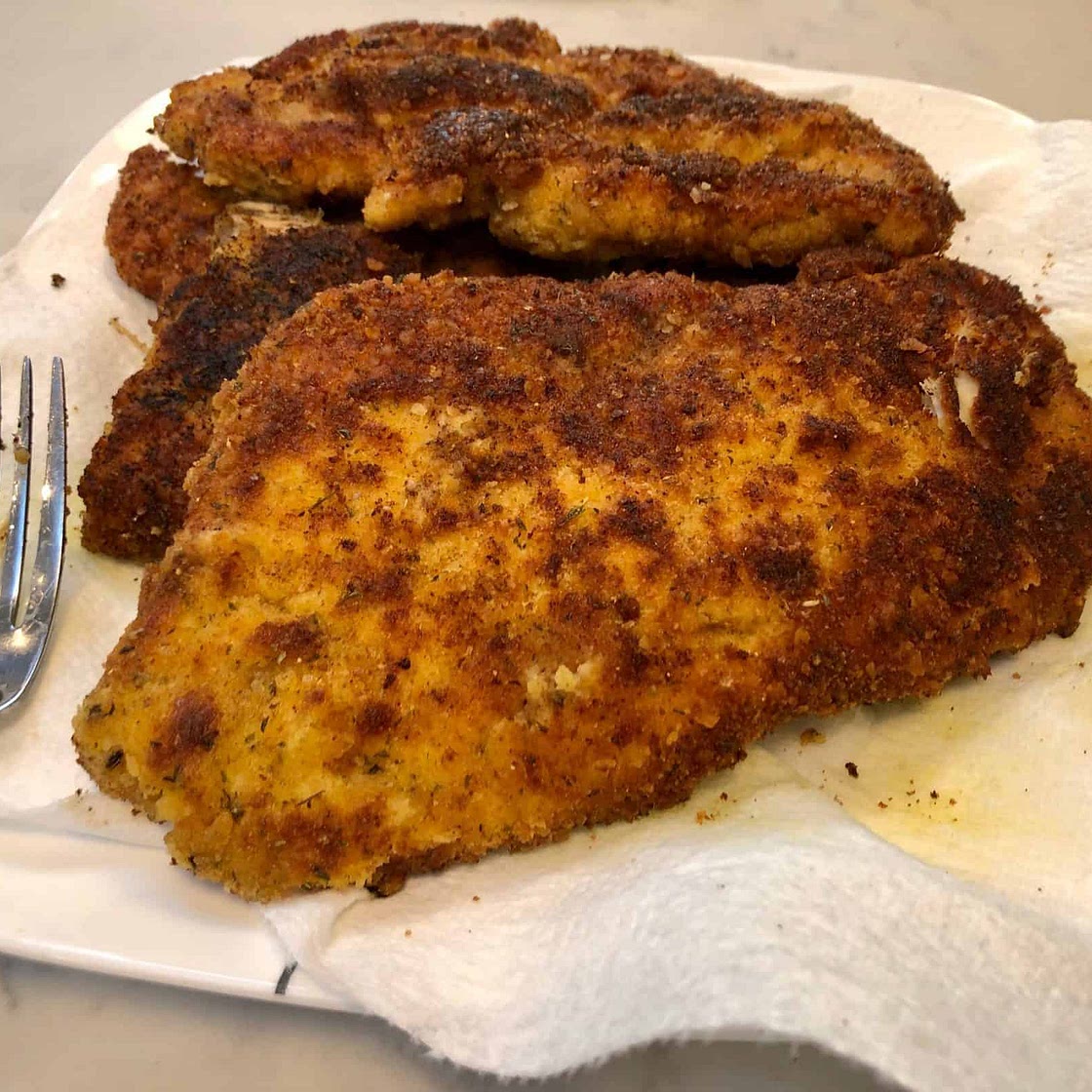 Breaded Chicken Cutlets and Mashed Potatoes