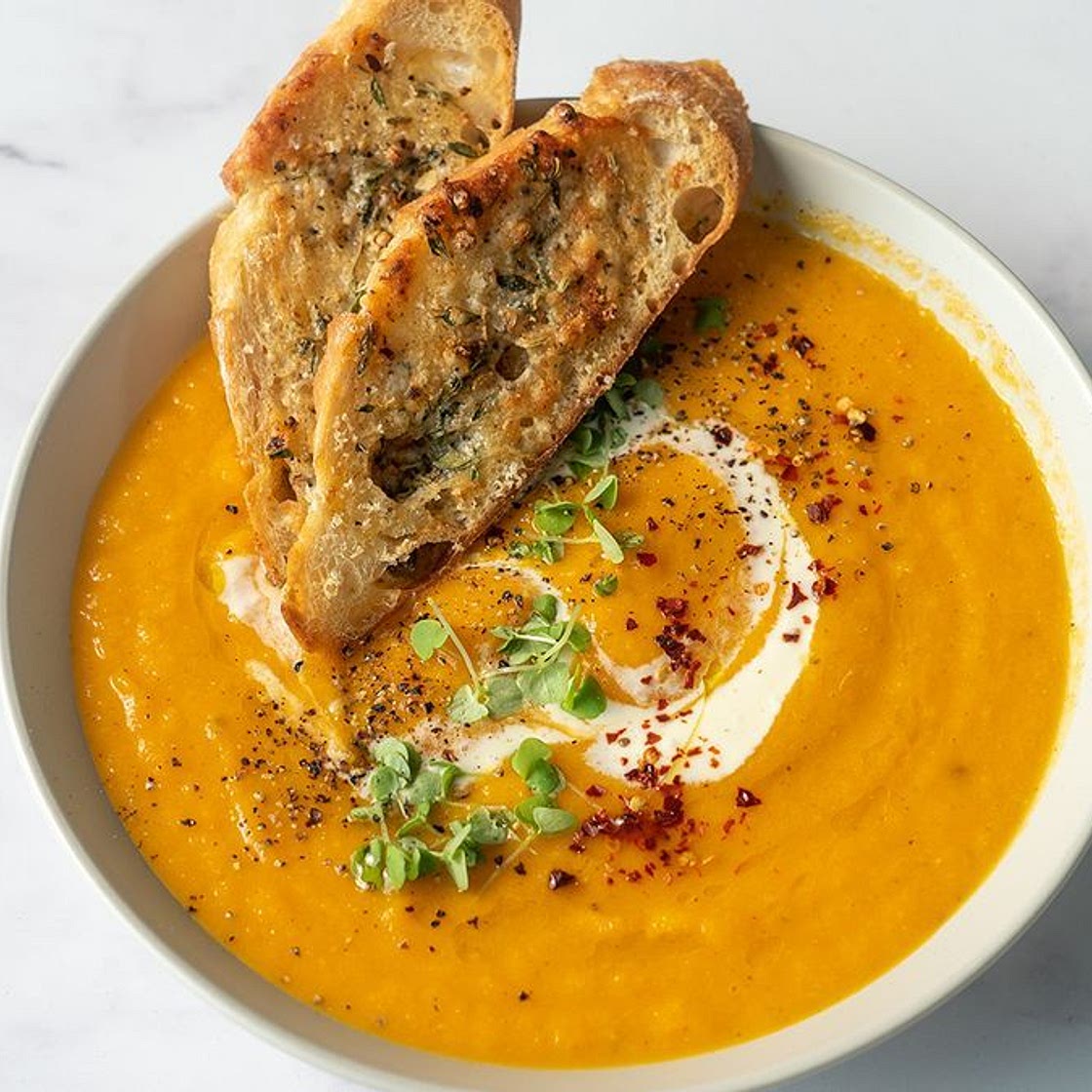 No-chop pumpkin soup
