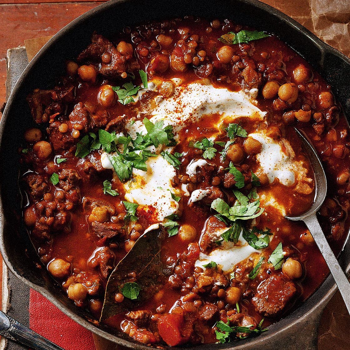 Moroccan lamb, tomato and lentil soup (Harira)