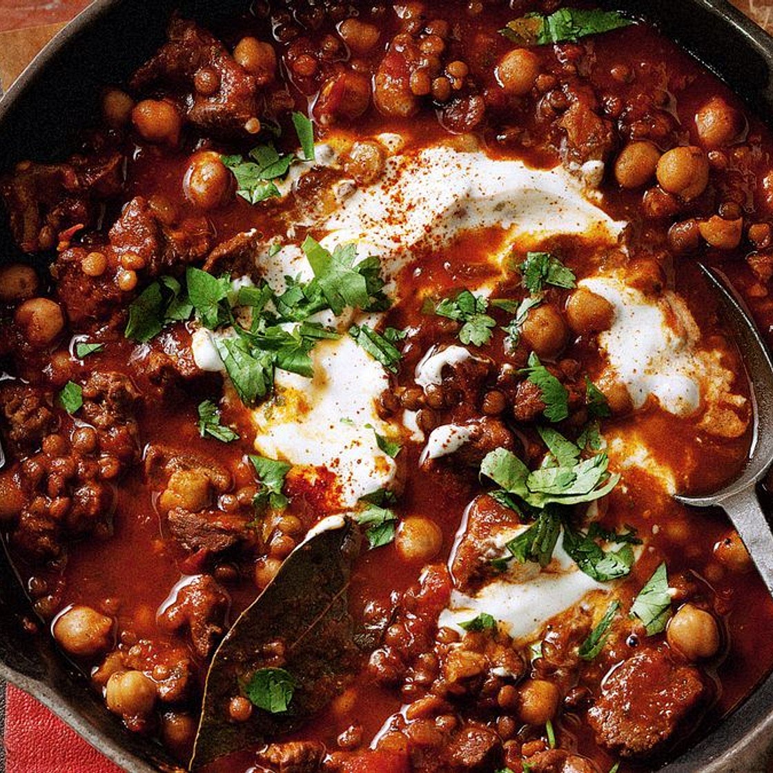 Moroccan lamb, tomato and lentil soup (Harira)