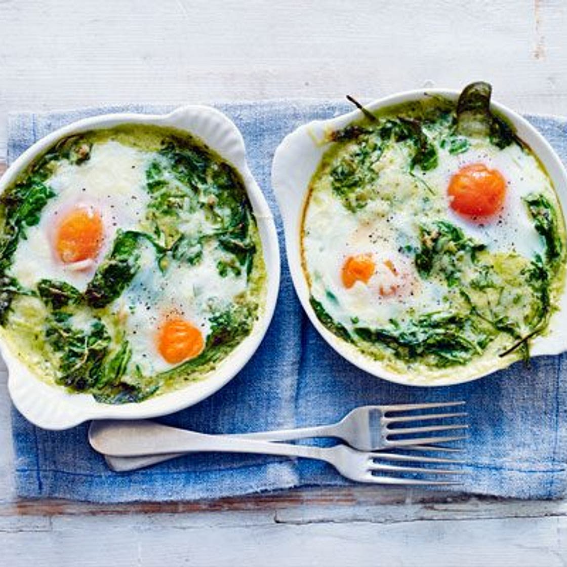 Baked green eggs