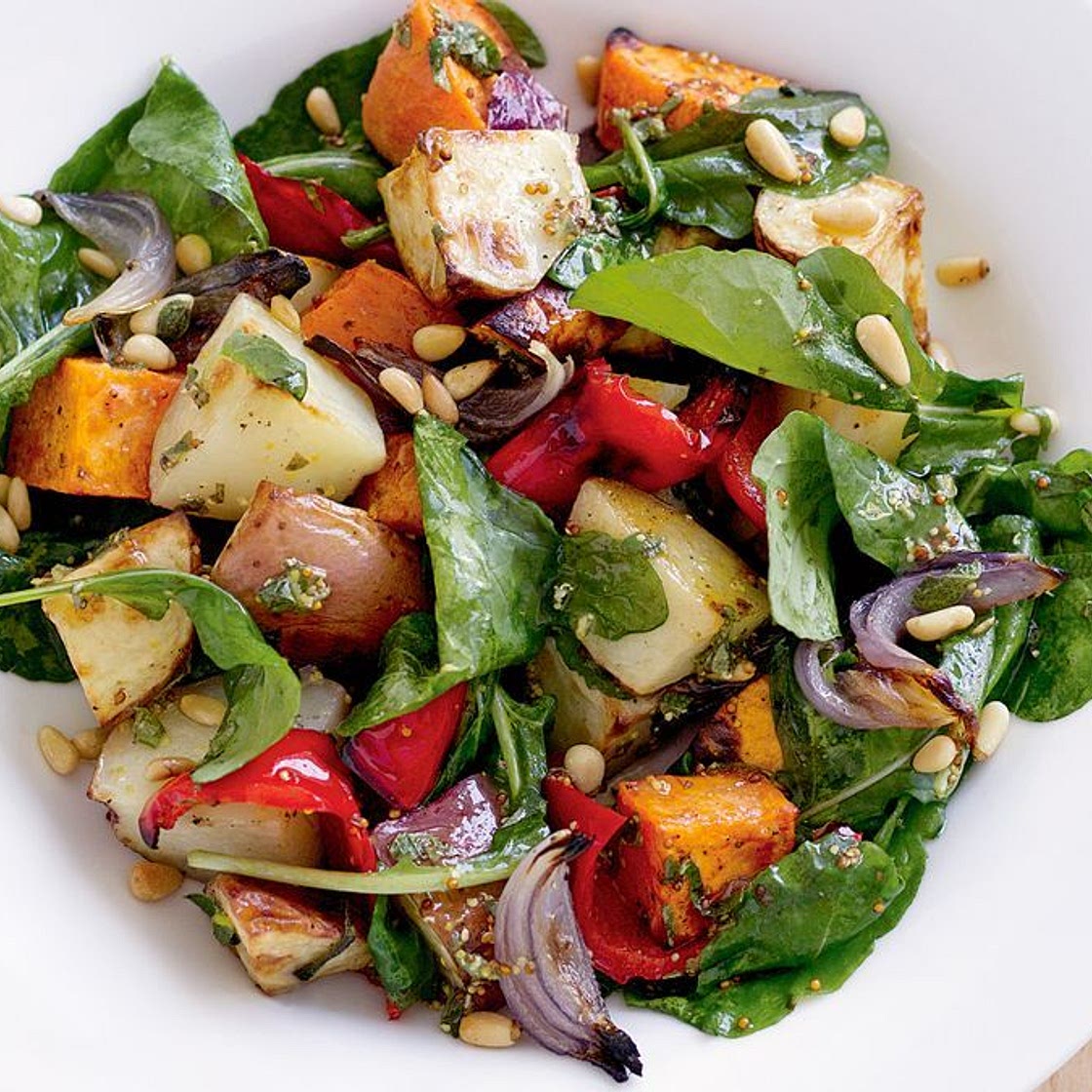 Warm roasted vegetable salad