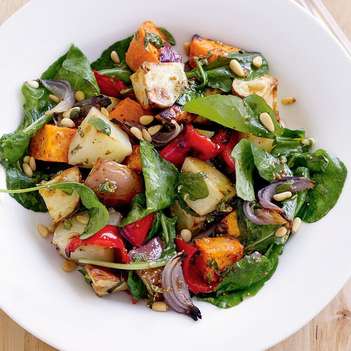 Warm roasted vegetable salad