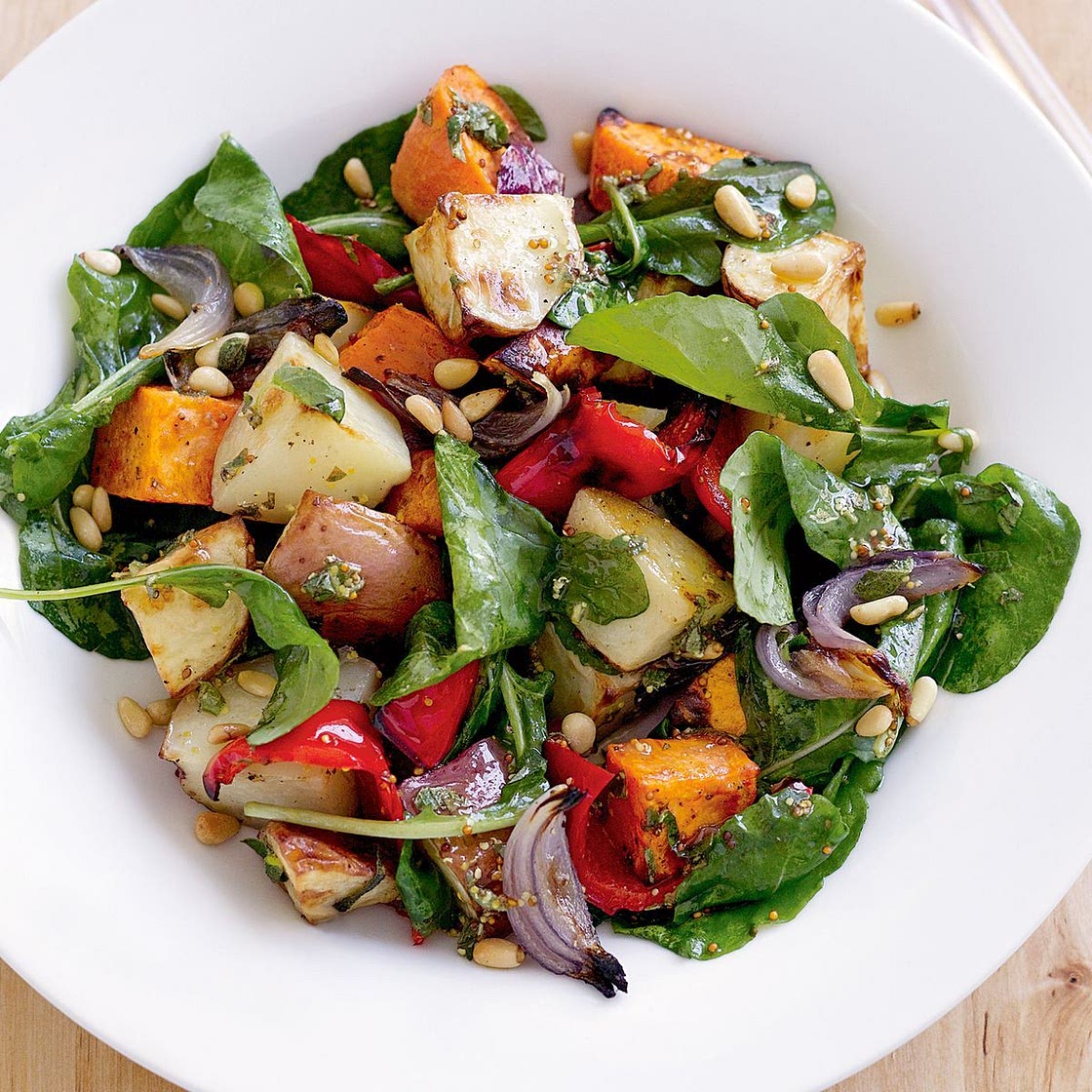 Warm roasted vegetable salad
