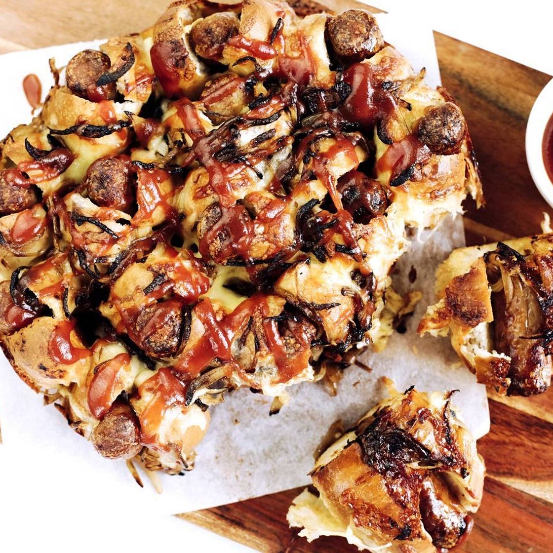 Sausage sizzle pull-apart recipe