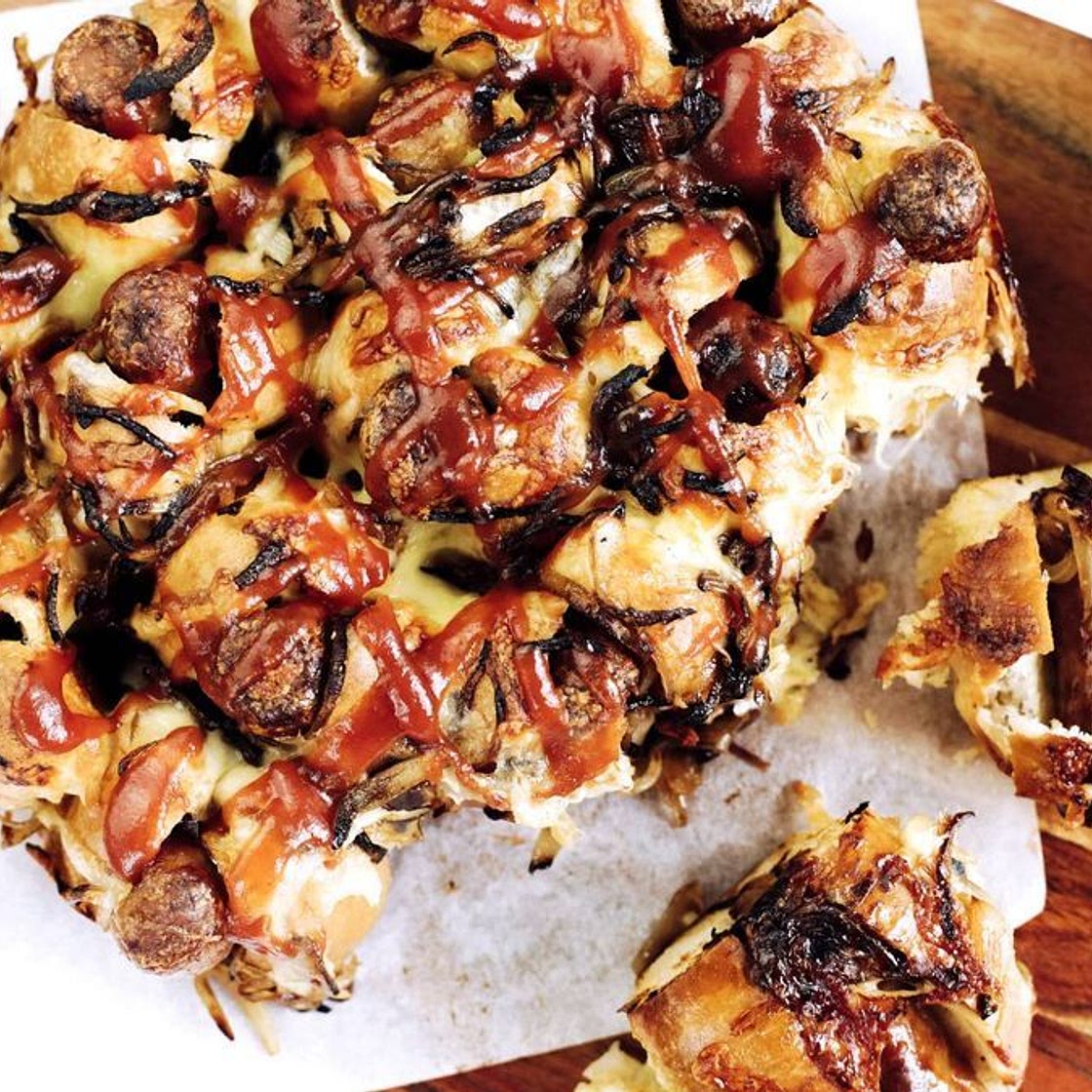 Sausage sizzle pull-apart recipe