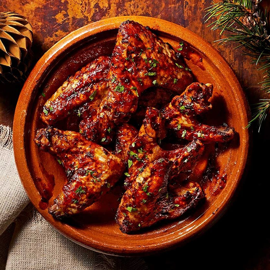 Air-fryer soy & cranberry chicken wings