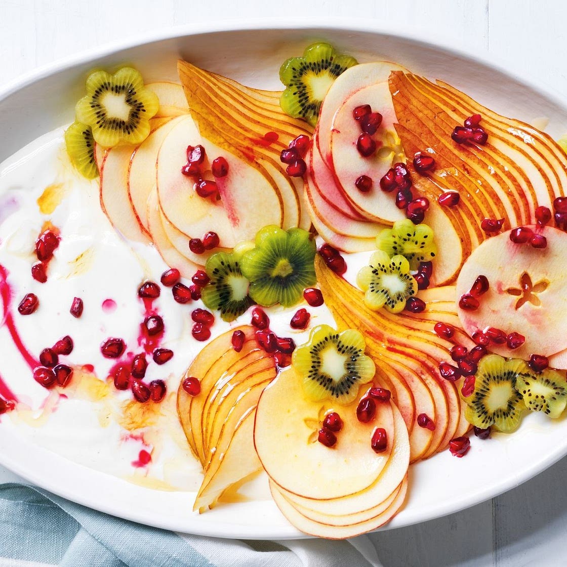 Autumn fruit salad with yoghurt recipe