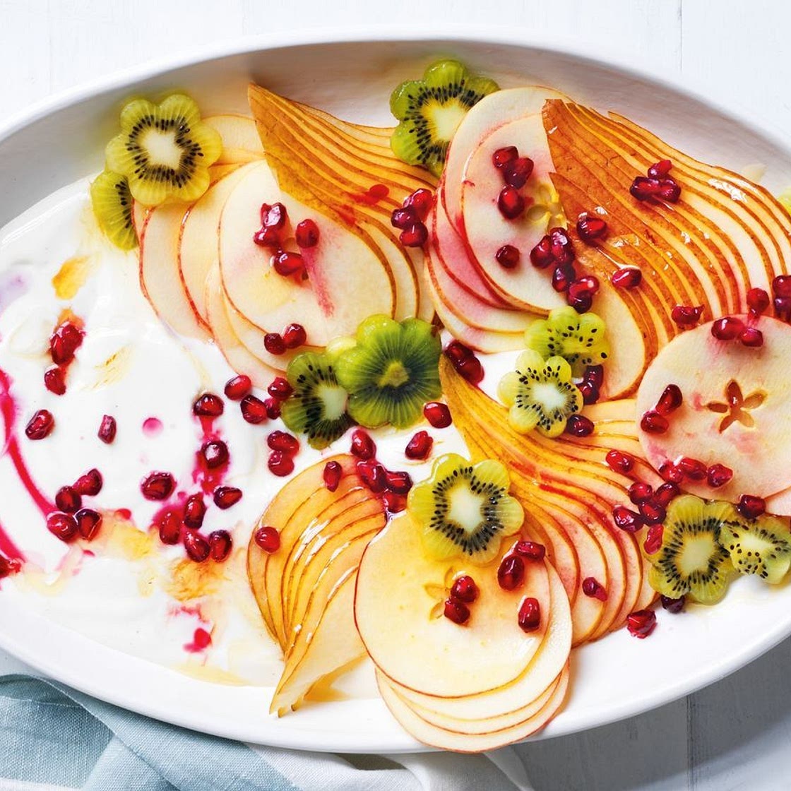 Autumn fruit salad with yoghurt recipe