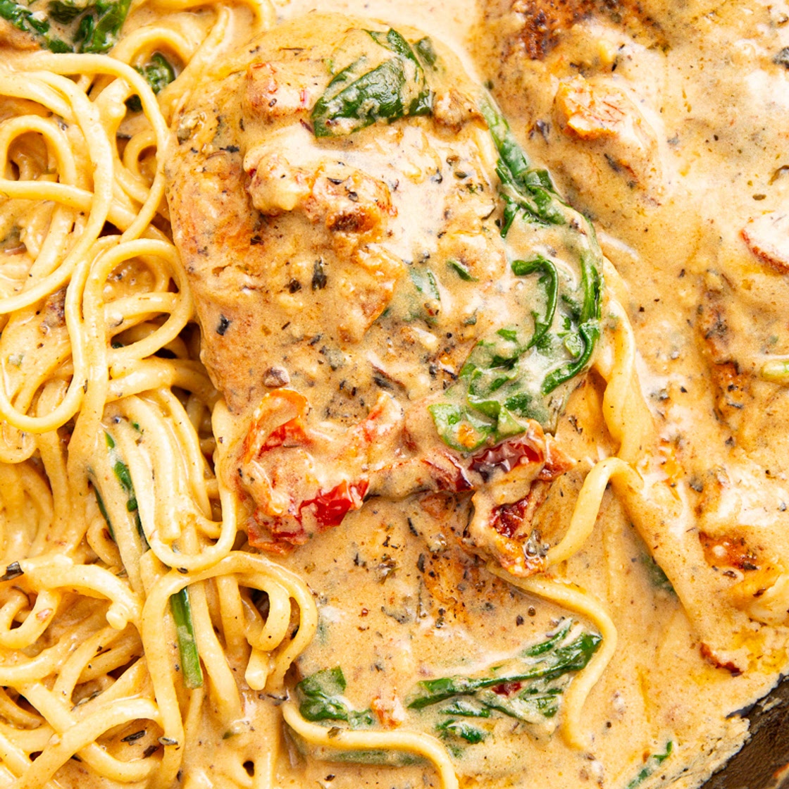 Creamy Chicken with Sun-dried Tomatoes and Spinach