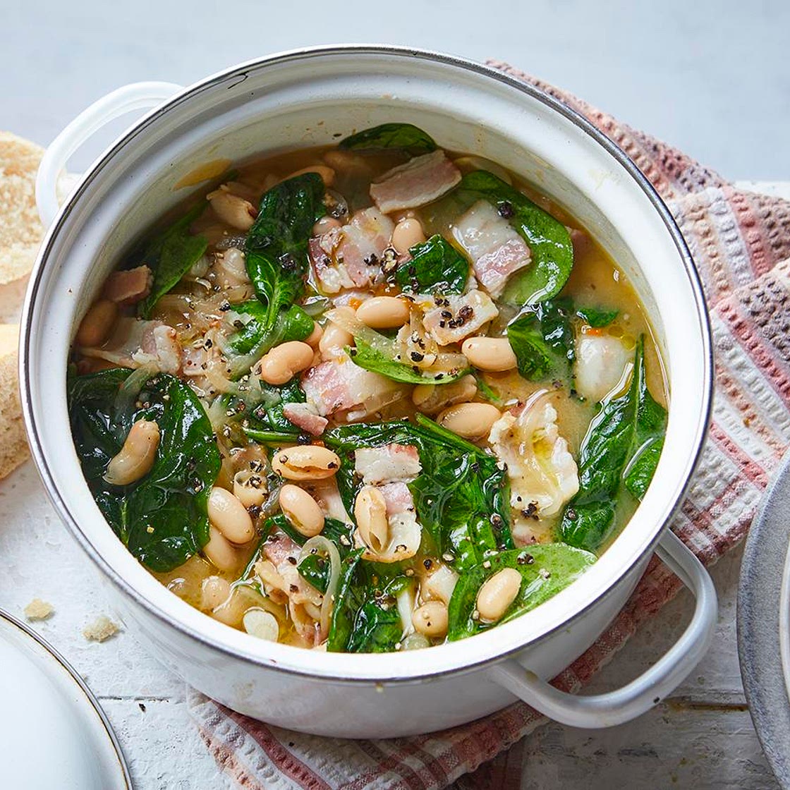 Bacon and white bean stew