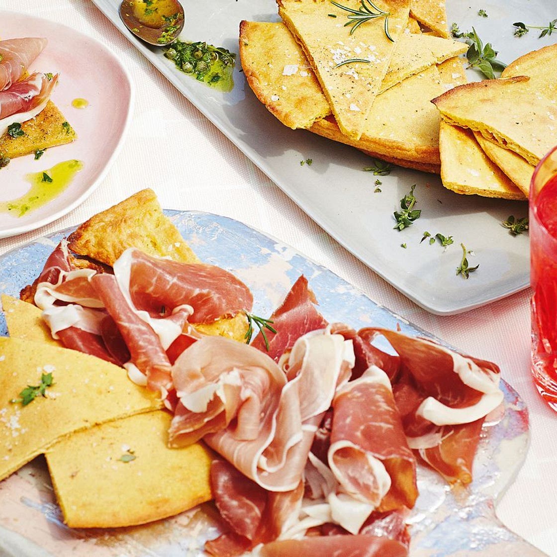 Silvia Colloca's chickpea flatbread with prosciutto