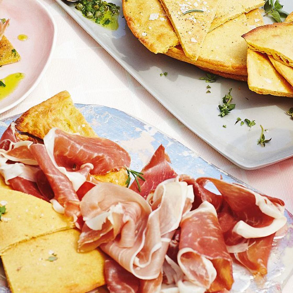 Silvia Colloca's chickpea flatbread with prosciutto