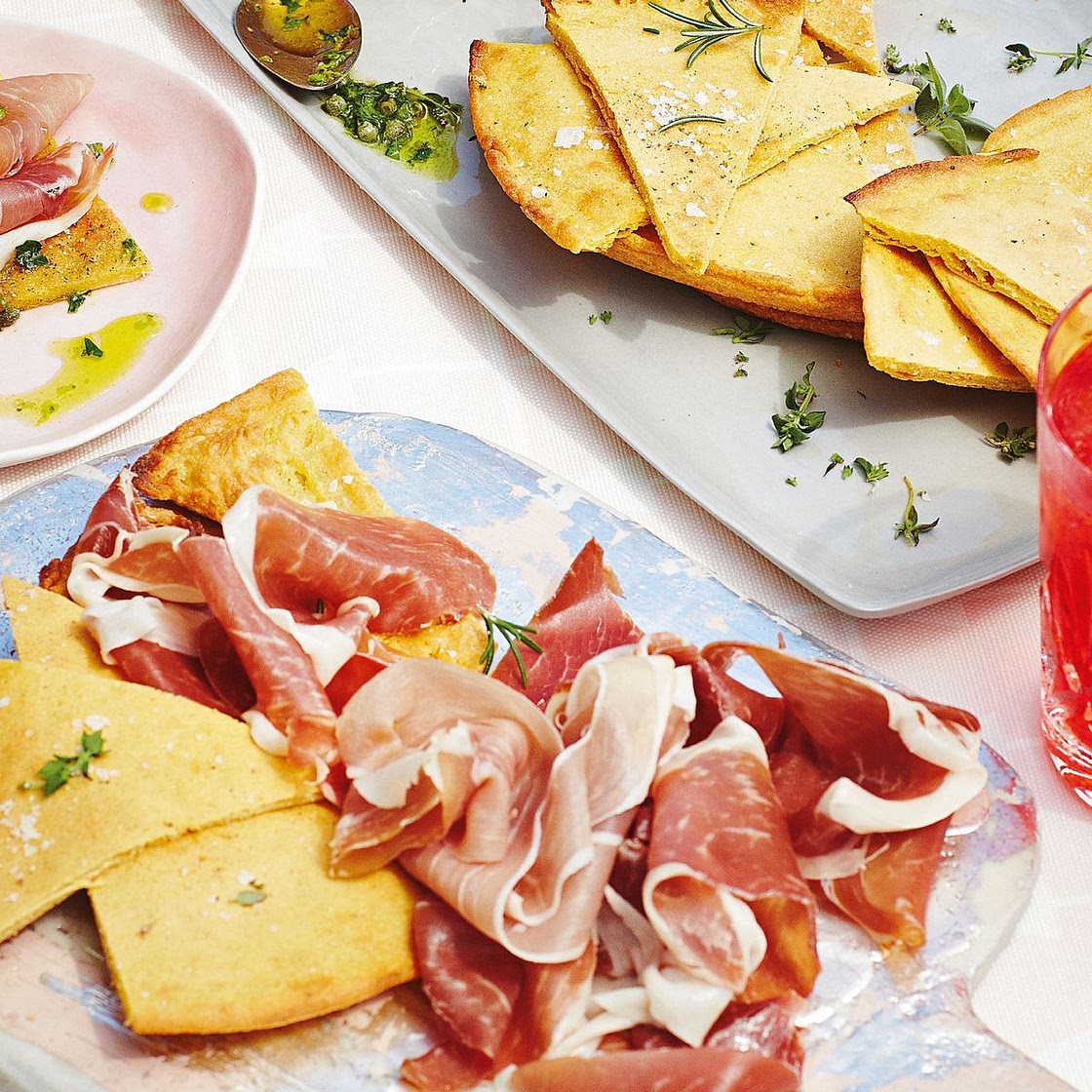 Silvia Colloca's chickpea flatbread with prosciutto
